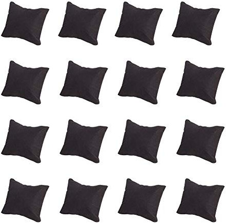 PandaHall 20 Stück Kissen für Armbanduhren, 7,6 x 8,9 cm, kleine schwarze Samtkissen Schmuckaufbewahrung Aufbewahrungs-Organizer für Home Store Exquisite Shop Mall