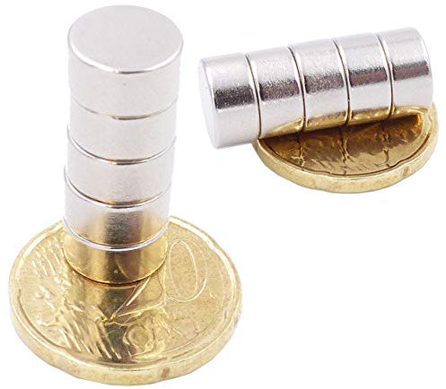 Brudazon | 30 Mini Scheiben-Magnete 10x5mm | N52 stärkste Stufe - Neodym-Magnete ultrastark | Power-Magnet für Modellbau, Foto, Whiteboard, Pinnwand, Kühlschrank, Basteln | Magnetscheibe extra stark