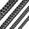 ChainsHouse Herren Kette Miami Gliederkette Damen Panzerkette 7mm Halskette für Herren Edelstahl Halskette 61cm Männer Miami Kubanische Kette Schwarz Halsreif Halsschmuck Modeschmuck für Jahrestag