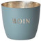 Gift Company Madras Windlicht M Moin aus Eisen in der Farbe Blau-Gold, Maße: 10cm x 10cm x 8,5cm, 1031004063