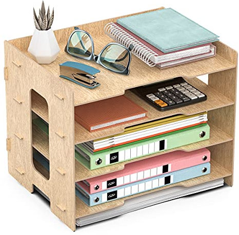 jopoo Office Letter Tray, 4 Tier A4 Paper File Desk Organiser Tray