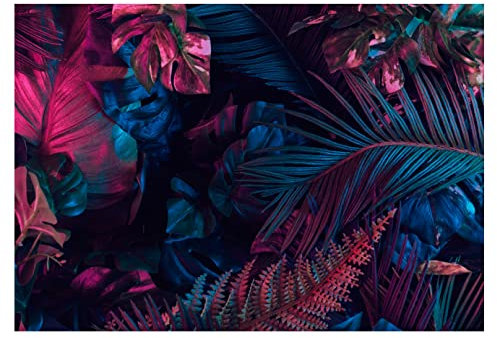 WallArena - Vlies Fototapete Tropische Blätter Dschungel Pflanzen 368x254 cm - Fototapeten - Tapeten - für Wohnzimmer Schlafzimmer - Vliestapete Wandtapete Tapete 3D Effekt- inkl. Kleister