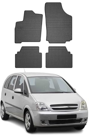 OMAC Fußmatten für Opel Meriva 2003-2010 Gummi 4tlg Schwarz | Automatten, Gummimatten, Allwetter, Antirutsch, fahrzeugspezifisches Produkt, wasserdicht