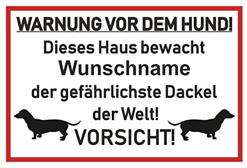 Samunshi® Aufkleber Dackel Warnung - Schild Sticker Hinweisschild Warnschild Vorsicht Hund 15 x 10cm Dackel Warnung schwarz