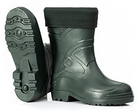 CLIMBR Ultraleichte gefütterte Gummistiefel Herren EVA Thermo 40-49 | Kurzschaft Gummistiefel mit isolierendem Innenfutter für den Alltag, Garten und Spaziergänge bei nasser und kalter Witterung