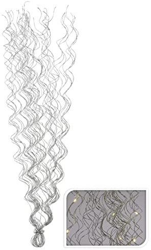 Spetebo LED Metall Zweige silber mit Timer - 55 cm - Deko Äste mit 20 LED in warm weiß - Weihnachten Advent Winter Tischdeko Beleuchtung Batterie betrieben