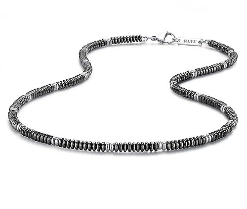 GAVU Herren Halskette aus Hämatit Einfache Kette 50cm