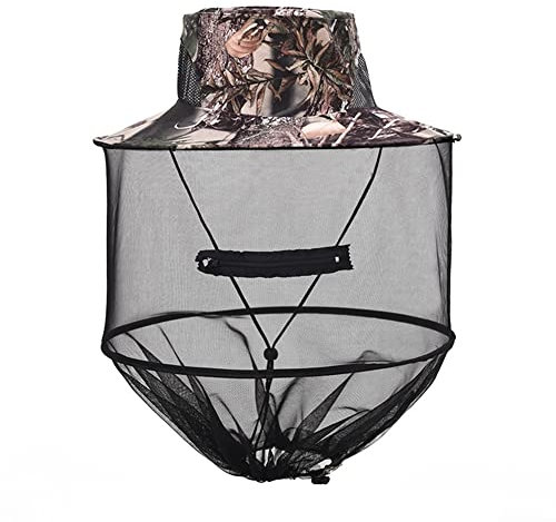 Yurosiay Unisex Sonnenhut Mit Moskitonetz Abnehmbar Faltbar Outdoor Angelhut Hut kopfnetz Insektenschutz Hut Bienenhut Imkerhut Mit Schleier Mückennetz Hut Gartenhut Moskitohut Tarnung 5#