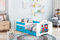 Happy Babies MOBI - Kinderbett mit Matratze 160x80 Rausfallschutz und Bettkasten Bett Blau für kleine Kinder Einbett für Mädchen & Jungen