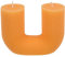Kerze Wachskerze U-Form 2-Dochte Pastell Apricot Echtwachskerze Dekokerze Dekorative Kerze Haushaltskerze Wohndekoration Formkerze