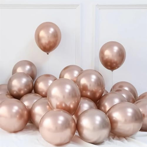 luftballons metallic Champagner Gold 100 Stück, 12zoll/30cm Helium Luftballons Geburtstag, Helium Ballons Geburtstag, Regenbogen Luftballons Für Geburtstagsdeko, Luftballons Hochzeit