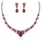 EVER FAITH Damen Schmuckset österreichisch Kristall Braut Floral Tropfen Halskette Ohrringe Set Violet-Rot Silber-Ton
