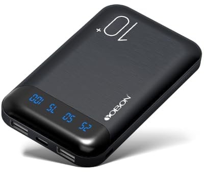 Power Bank 10000mAh Mobile Phone Portable Charger External Battery Pack with 2 USB 2.4 A Outputs and USB C Input & Output Compatible with Huawei iPhone 15 12 X iPad Samsung Galaxy S20 Android Tablet