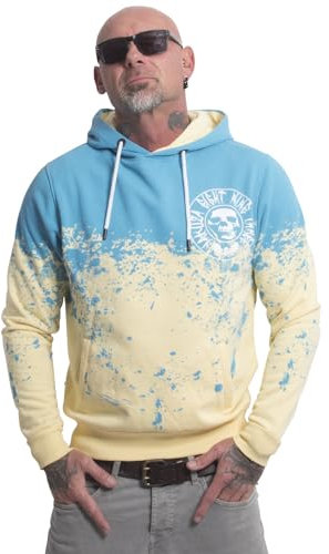 Yakuza Herren Splash Allover Kapuzenpullover, Pale Banana, 5XL