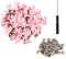 BQLZR 50 Stück Metallnieten Kegel Punk Spikes Punkte Nieten Schraubverschluss Punk Lederwaren DIY Pink