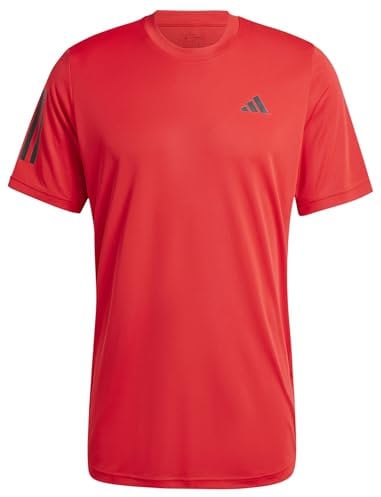 adidas Herren Club 3-Stripes Tennis Tee, Better Scarlet, S
