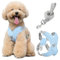 Pawaboo Hundegeschirr mit Hundeleine Set, X-Rahmen Verstellbares Anti Zug Anti-Erstickung Hund Brustgeschirr für Kleine, Mittelgroße Hunde & Welpen, Atmungsaktive Hundeweste mit Leine (M, Blau)