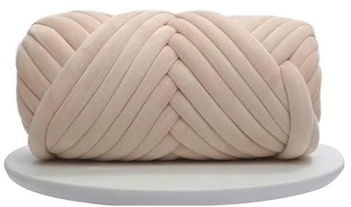 1000g Super Samt Chunky Garn dicke sperrige Riesen faden weiße Tasche für Hands tricken DIY Arm weiche große Decke Teppich sphären(Beige)