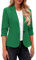 Roskiky Blazer élégant pour femme, veste à manches 3/4 d’affaires, look décontracté, costumes pour bureau, vert, S