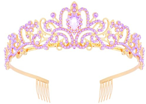 Didder Kristall-Tiara-Kronen für Frauen und Mädchen, Prinzessin, elegante Krone mit Kämmen, Damen-Stirnbänder, Brautschmuck, Hochzeit, Abschlussball, Geburtstag, Party, Stirnbänder für Frauen