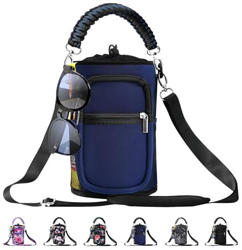 AceTreker Sac de transport pour bouteille d'eau de 1,8 l - Bleu marine