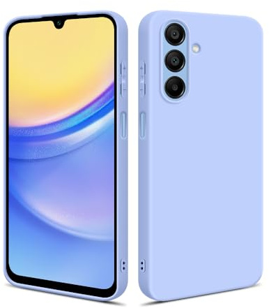 HSP Cover per Samsung Galaxy A15 4G / 5G, Custodia Silicone, Case, Azzurra | TPU morbido opaco, antiurto, antigraffio, tagli precisi, bordi rialzati, protezione telefono, phone e smartphone