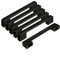 GUWINA Black Kitchen Cupboard Door Handles 128mm, 6 Black Cabinet Handles, Modern Furniture Handle for Drawers Wardrobe, Drawer Pulls for Kitchen Bathroom Bedroom Zinc Alloy