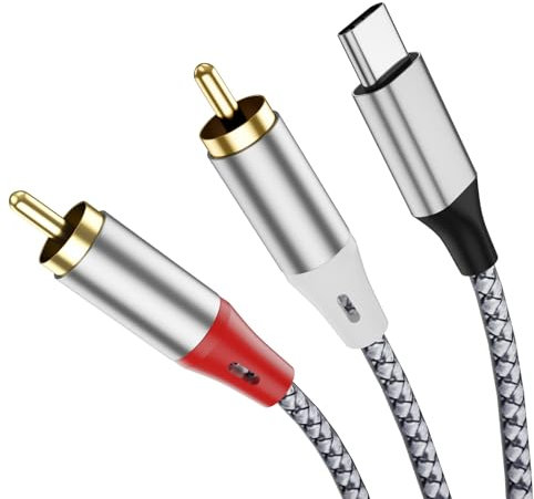 Liaoan USB C to 2RCA Stereo Adapter Cable, Type-C to 2RCA Audio Cable, Suitable for TV, Computer, Mobile Phone, MP3 Player, Speaker, car Radio, Tablet, Amplifier, Speaker, etc.
