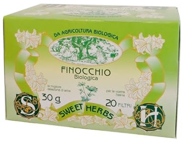 Sweet Herbs® | Tisana Digestiva Finocchio | Infuso Biologico Finocchio Dopo Pasto - 20 Filtri in Singole Bustine (30 Gr)