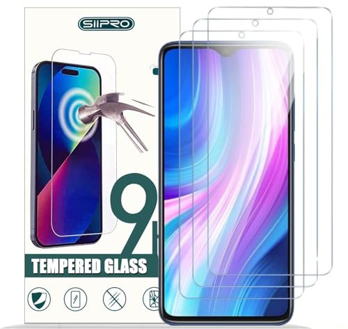 Vetro Temperato per Xiaomi Redmi Note 8 Pro/Redmi 9T 6.53, 3 PEZZI pack Pellicola Prottetiva, Ultra hd Trasparente, Ultra Resistente Senza Bolle, Durezza 9H, Anti Graffio, 0,33mm, Anti-Impronte