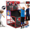 HYES 3 in 1 Dual Shot Basketball Arcade Spiel mit 2 Dart Boards/Elektronische Anzeigetafel/LED Licht, Kinder Basketballkorb für 2 Spieler Indoor Outdoor, Sport Spielzeug für Jungen Mädchen Alter 3-12