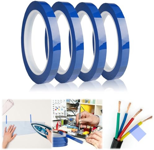 EXIN DEHCEN 4Pcs Rouleaux Thermique, Ruban Adhésif Haute Température Résistant à La Chaleur, Isolant Thermique Froid, Isolation Haute Température pour Presse à Sublimation (10 mm x 66 m)