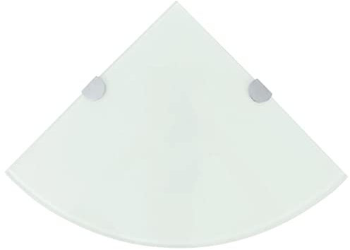 KLYEON Eckregale 2 Stk. mit verchromten Halterungen Glas Weiß 35x35cm,Modernes Wandregal aus gehärtetem Glas praktische Aufbewahrung für Bad, Küche und mehr Regalsysteme Möbel