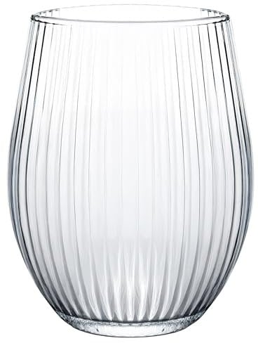 KONZEPT Lot de 4 verres striés de 500 ml, verres à eau, passent au lave-vaisselle