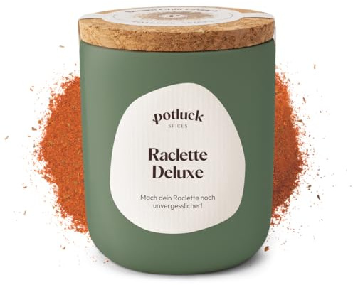 Potluck | Raclette Deluxe | Würzmischung im Keramiktopf | 70g | Vegan, glutenfrei und mit natürlichen Inhaltsstoffen