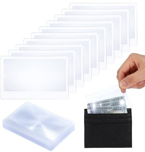 YUXIANLB 20 Pieces Fresnel Lens, 3X Pocket Wallet Size Magnifier Lenses Credit Card Magnifier Wallet Magnifying Lenses Jewelry Loupe for Reading or Fire Starter