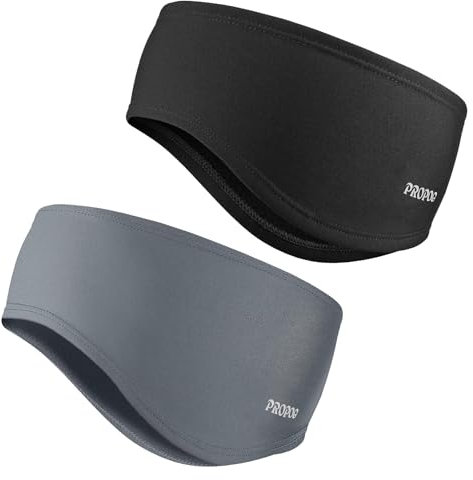 PROPOG Stirnband Herren Damen Winter, 2 Stück Fleece Ohrenwärmer Damen Windstopper Ohrenschützer Haarband Herren Warm Headband Stirnbänder für Joggen Laufen Wandern Fahrrad und Motorrad Fahren