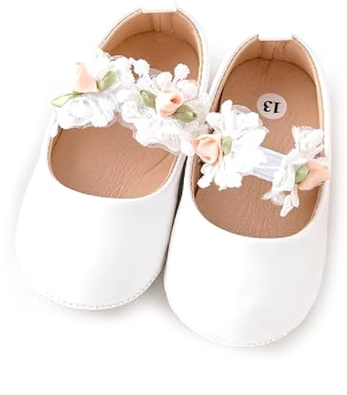 Brillabenny Ballerine Bianche Battesimo Bambina NEONATA Bimba Baby Scarpine Scarpe Mocassini Eleganti Cerimonia Sistema Taglie Calzature EU, Neonato, Donna, età (Range), Media, 0 Mesi, 6 Mesi