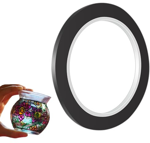 CANIPHA Black Art Deco Stained Glass Lead Lines, 216.5ft x 0.11in, PET Material, Geometric Pattern, Indoor Use, Window, Glass, Mirror