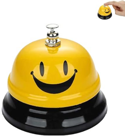 MITUMORMOR Campanello da tavolo in metallo, campanelle da tavolo, campane di servizio Bell, reception campanelle con campanello croccante per cucina, ristorante, bar (giallo)