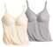 AOOPOO 2 Pièces Haut d'allaitement pour Femme Débardeur de Maternité sans Couture avec Soutien-Gorge Intégré pour l'allaitement Sommeil Camisole Maillot de Corps pour Femme Enceinte Top Grossesse