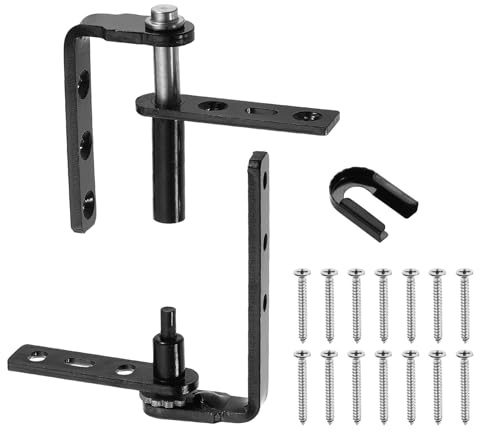sourcing map Saloon Door Hinge, 304 Stainless Steel Self-Return Double Swinging Door Hinge Hardware for Minimum 16mm Thick Cafe Bar Barn Gate, 10kg/22lbs Black