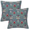 HOSTECCO Vintage Blumen Kissenbezüge 45x45cm 2er Set Rot Blau Blume Kissenhülle Chinoiserie Samt Dekokissen Kissenbezüge für Sofa Couch