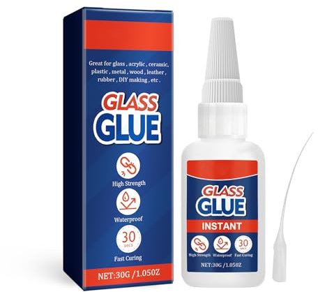 30g Glass Glue - Clear Super Glue For Glass Repair - Acrylic Bonding Glue For For Glass, Craft, Mirror, Jewelry - Fast Bonding & Waterproof & Instant Strong Adhesive