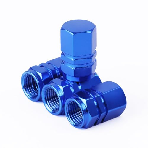 QZKJQDD Ventilkappen (blau-sechseckig)