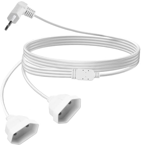 Vaskula Eurostecker Verlängerung 2 in 1 Euro Verlängerungskabel 3m 0,75mm² Max Flaches Stromkabel 2,5A/250V Eurostecker Winkel Typ C 2 Fach Stecker für TV PC Computer Monitor (Weiß)