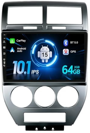 MISONDA 2G RAM + 64G ROM Android 15 Autoradio Stereo Für Jeep Compass 1 MK/Compass Patriot 2006-2010 IPS 10 Zoll Touchscreen Carplay GPS Navigation BT USB WiFi AM FM RDS Lenkradsteuerung