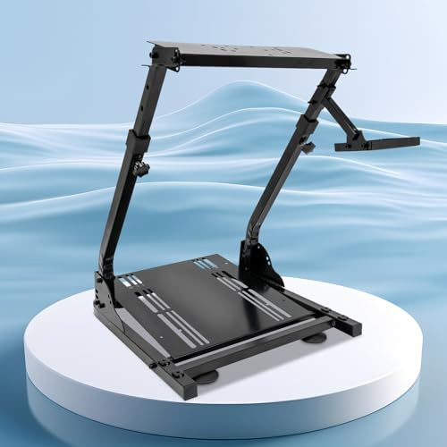 KenSyuInt Rennlenkradständer Faltbar Lenkrad Ständer Verstellbar Lenkradständer Racing Lenkradhalter Höhenverstellbarer Rennradständer Schwarz Radhalter Racing Simulator Gaming Lenkrad