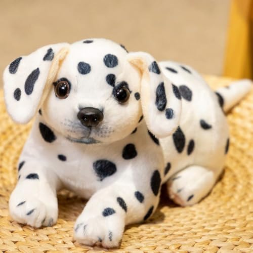 Realistischer Hund Plüschtier, Weiches Plüschtier Hund Welpe 20cm Husky, Dalmatiner, Beagle, Shar-Pei, Akita, Kuscheltier für Kinder, Heimdekoration, Geschenk für Jungen und Mädchen (Dalmatiner)