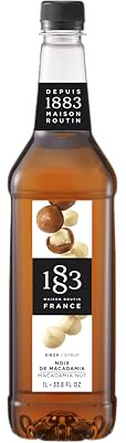 1883 Macadamia Nuss Sirup | Qualität aus Frankreich | 1 Liter | PET-Flasche | Vegan